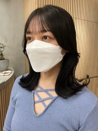 ミディアム レイヤー縮毛矯正 ささきすずね💗のヘアスタイル