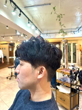 ショート パーマ メンズ スパイキー/ ピンパーマ/緑川雄也のヘアスタイル