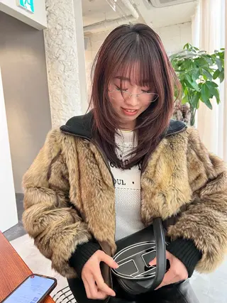 ミディアム カラー haco＋所属・圧倒的デザイン力 店長🎨RENAのヘアスタイル