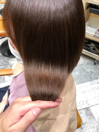 ミディアム カラー パーマ 新宿✨顔周りカット 韓国ヘア/坂本亜裟海のヘアスタイル