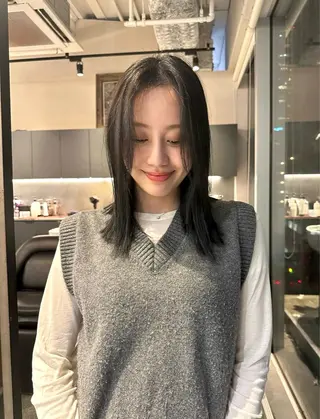 ミディアム カラー 似合わせ小顔ショート /akane🐰♥️のヘアスタイル