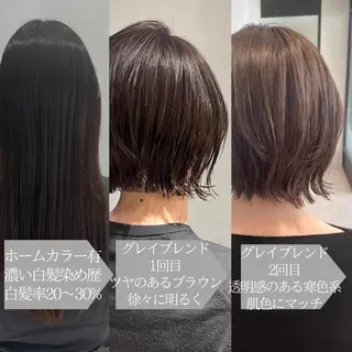 ショート DX SHARE SALON所属・matka白髪ぼかし 大人ヘア/KEIKOのヘアスタイル