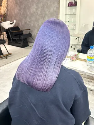 セミロング カラー 🥀YUIHA🥀 テザインカラー♥のヘアスタイル