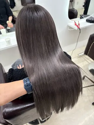 ロング カラー 新宿/韓国ヘア/ 髪質改善ストレートのヘアスタイル