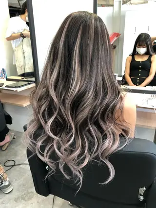 ロング カラー ヘアアレンジ 下妻 カラーエクステ難波のヘアスタイル