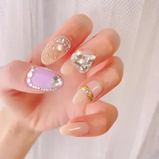 ネイル 23時まで❤︎韓国、 ワンホンネイルのネイルデザイン