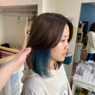 ミディアム カラー 髪質改善/ストレート /透明感/西川奈穂のヘアスタイル