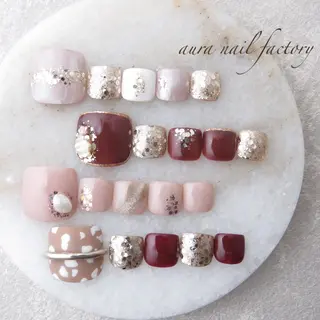 ショート カラー ネイル 赤羽　アウラ ネイルファクトリーのネイルデザイン
