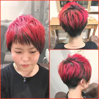 ショート カラー ヘアアレンジ As hair所属・柔らか垢抜けｶﾗｰと ｶｯﾄ🫧ASUKAのヘアスタイル