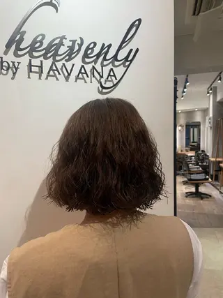 ミディアム カラー パーマ 新宿 /透明感カラー レイヤー/NANAのヘアスタイル