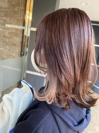 ミディアム カラー 美髪 カラーリストのヘアスタイル