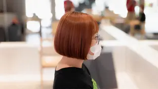 ミディアム カラー 馬場 菜乃夏のヘアスタイル