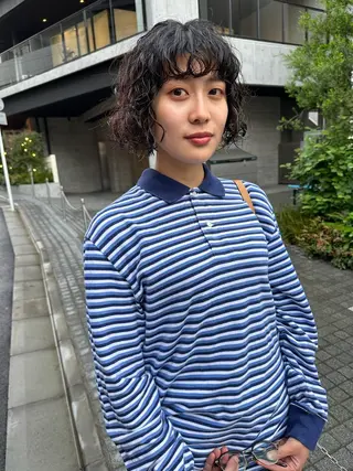 ショート カラー パーマ ヘアアレンジ メンズ キッズ ネイル マツエク・マツパ アイブロウ パーマ/透明感カラー /ボブ/吉田一生のヘアスタイル