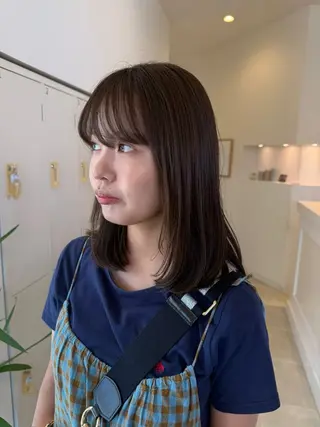 ミディアム カラー 木村 架音のヘアスタイル