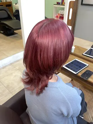 ミディアム カラー flammeum 伊勢崎所属・⠀ ⠀ アリサ🎀🫧のヘアスタイル