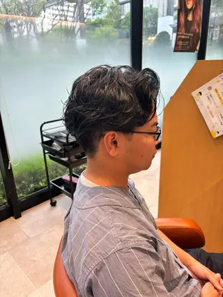 ミディアム パーマ ヘアアレンジ メンズ 加藤 愛実のヘアスタイル