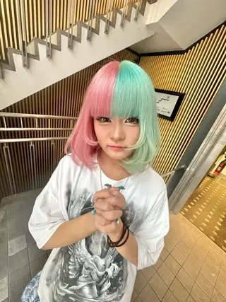 ミディアム カラー Selenehair 三条本店のヘアスタイル