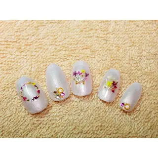 ネイル 痛ネイル/ワンホン/ フィルイン/長さだしのネイルデザイン