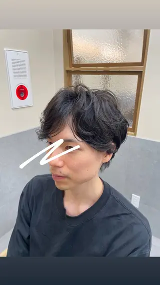 パーマ メンズ 桒原 ちさのヘアスタイル