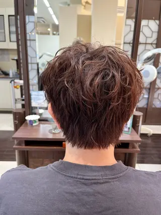 ショート カラー パーマ メンズ AROH  men's cut&men's perm 船橋店所属・🧊メンズ特化🧊 高木航希のヘアスタイル