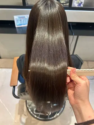 セミロング パーマ 縮毛矯正/カット/ 韓国ヘア/蛯原🍤のヘアスタイル