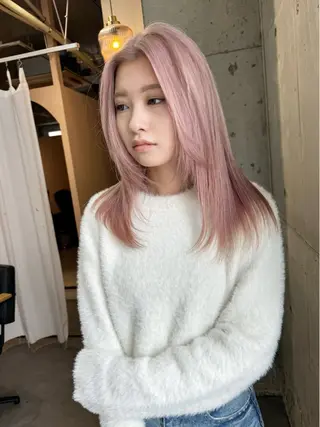 セミロング カラー ヘアアレンジ lani ブリーチ /ダブルカラーのヘアスタイル