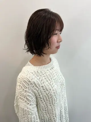 ショート カラー パーマ レイヤー/ナチュラル 💐nao.のヘアスタイル