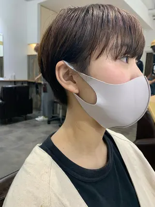 ショート パーマ/透明感カラー /ボブ/吉田一生のヘアスタイル