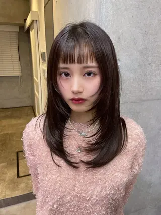 ロング カラー 韓国レイヤー/透明感 /髪質改善/アジキのヘアスタイル