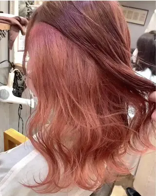 ミディアム カラー 淡色ふんわりhair 新宿satomiのヘアスタイル