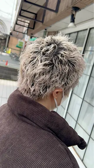 ショート カラー パーマ メンズ MATSURI BASE.AWAJIのヘアスタイル