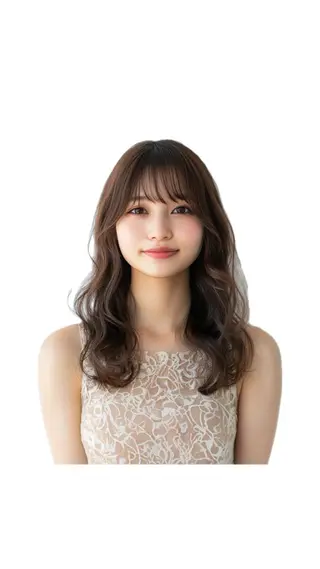 ミディアム カラー chacha Blanc東浦のヘアスタイル