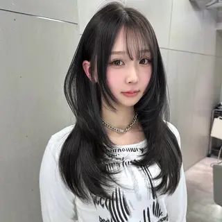 セミロング カラー ヘアアレンジ kiti所属・kana 栄美容師/韓国ヘアのヘアスタイル
