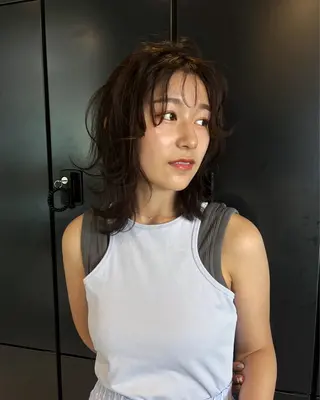 セミロング カラー hashimoto kaedeのヘアスタイル