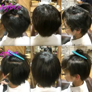 ショート パーマ メンズ ブリーチ縮毛矯正/ デサキ ショウヘイのヘアスタイル