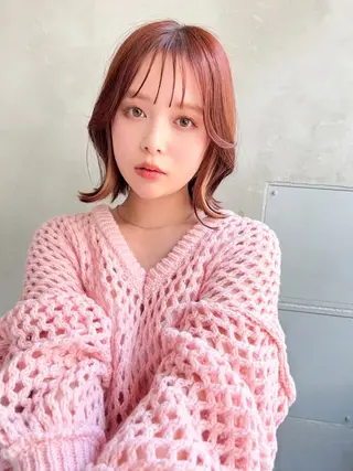 ミディアム カラー パーマ ヘアアレンジ ✂️ボブ特化 🌷喜美花のヘアスタイル