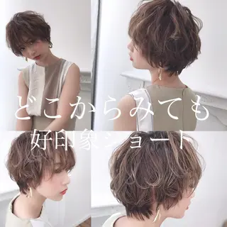 ショート 艶カラー/フェイス レイヤー/たむのヘアスタイル