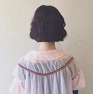 ショート カラー パーマ 長井 美佳のヘアスタイル