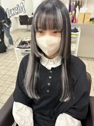 カラー ヘアアレンジ ロング LuciAエクステ カラー3000セラのヘアスタイル