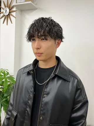 ショート カラー パーマ ヘアアレンジ メンズ 💎髪質改善特化💎 RUITOのヘアスタイル