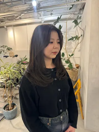 セミロング 顔周りcut・ご相談 ＝新宿しずく🇰🇷のヘアスタイル