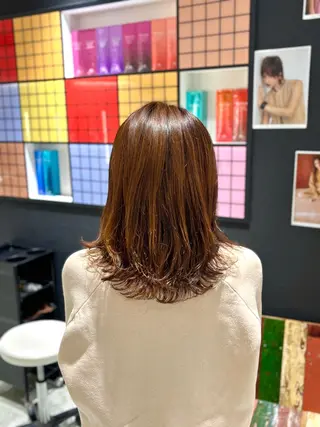 セミロング パーマ 菅原 佑月のヘアスタイル