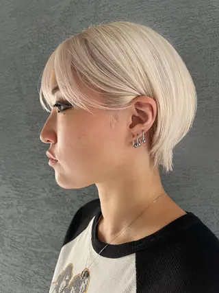 ショート ハイトーンNo.1✨ パーマ✨イマイタツヤのヘアスタイル