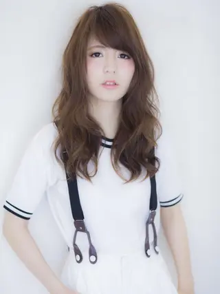 ミディアム セミロング カラー パーマ 高濃度水素/髪質改善 /柳原大輝のヘアスタイル