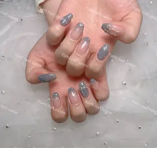 ネイル shineジェル& チップ長さだしのネイルデザイン