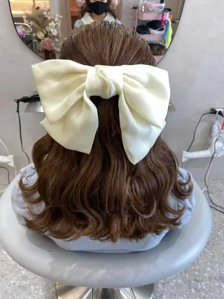 セミロング ヘアアレンジ 新宿/韓国ヘア 中明度カラー/かやのヘアスタイル