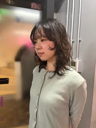 ミディアム 札幌パーマ 髪質改善/後藤海音のヘアスタイル
