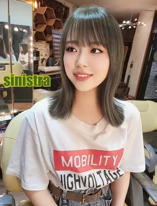 ミディアム カラー sinistra シニストラ　足利山下店所属・足利💗夜9受付可能 原宿シニストラ表参道のヘアスタイル