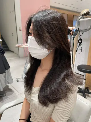 セミロング カラー 顔周り特化/韓国ヘア /レイヤー/吉野幸大のヘアスタイル