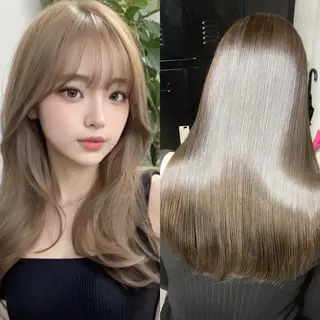 セミロング 新宿/縮毛矯正/ カラー/羽生沢のヘアスタイル